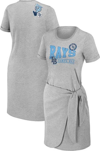 WEAR by Erin Andrews Women's WEAR by Erin Andrews Heather Gray Tampa Bay  Rays Knotted T-Shirt Dress