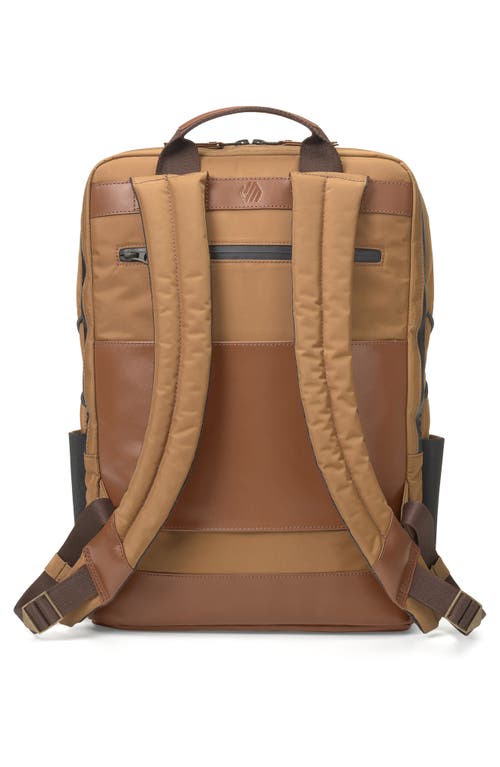 Shop Johnston & Murphy Hudson Waterproof Nylon Backpack In Cognac