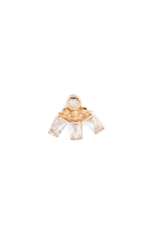 Anzie Cleo Single White Topaz & Diamond Stud Earring in Rose Gold at Nordstrom
