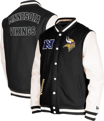 New Era Men's New Era Black Minnesota Vikings Third Down Varsity Full-Snap  Jacket