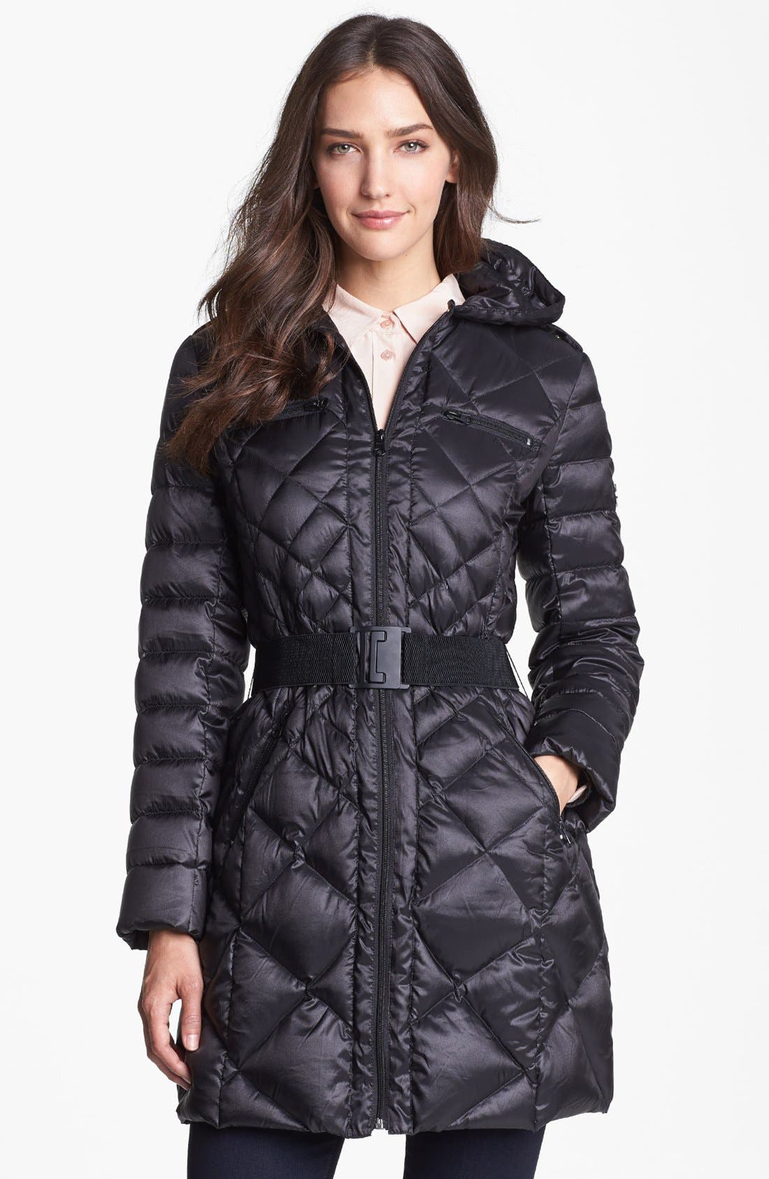 Bernardo Packable Goose Down Quilted Walker Coat (Regular & Petite ...