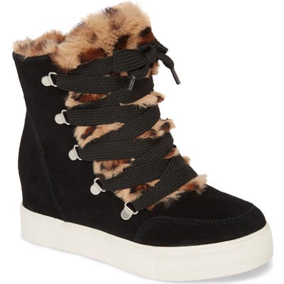 Steve Madden Wharton Faux Fur Bootie- Black