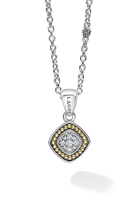 Shop Lagos Rittenhouse Diamond Pavé Pendant Necklace In Silver