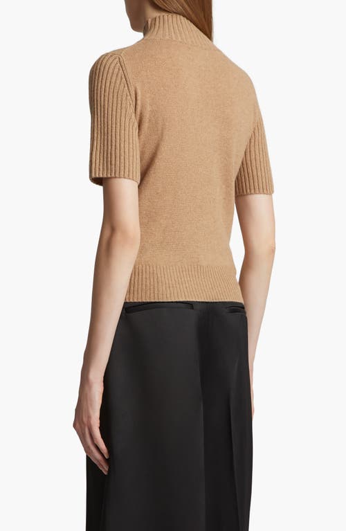 Shop Khaite Cecil Cashmere Mock Neck Sweater In Camel