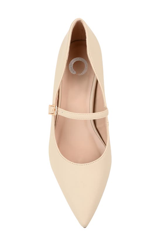 Journee Collection Womens Manza Kitten Heel Mary Jane Pointed Toe Pumps In Beige