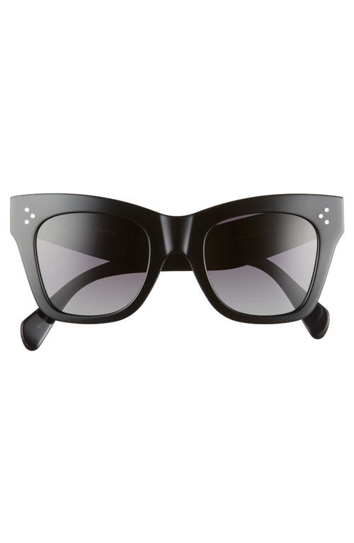 Shop Celine 50mm Polarized Square Sunglasses In Black/grey Polar