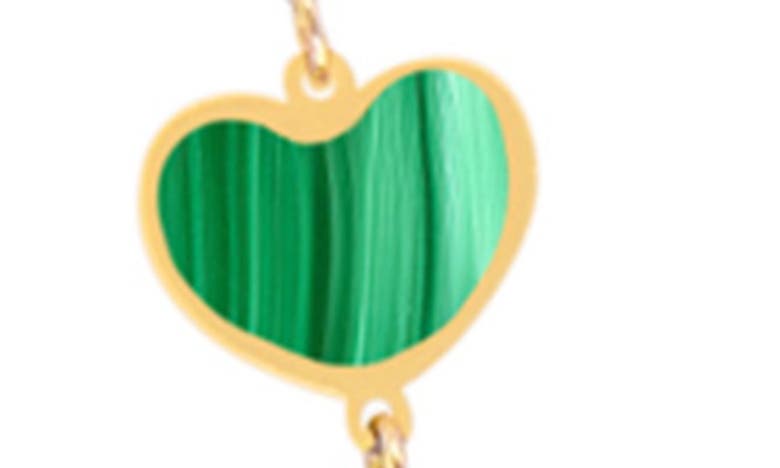 Shop House Of Frosted Heart Station Chain Necklace In Malachite