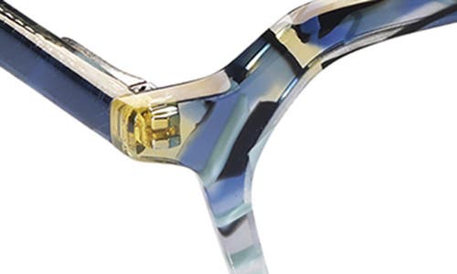 Eyebobs Foursquare 51mm Square Reading Glasses In Blue Pattern Layer