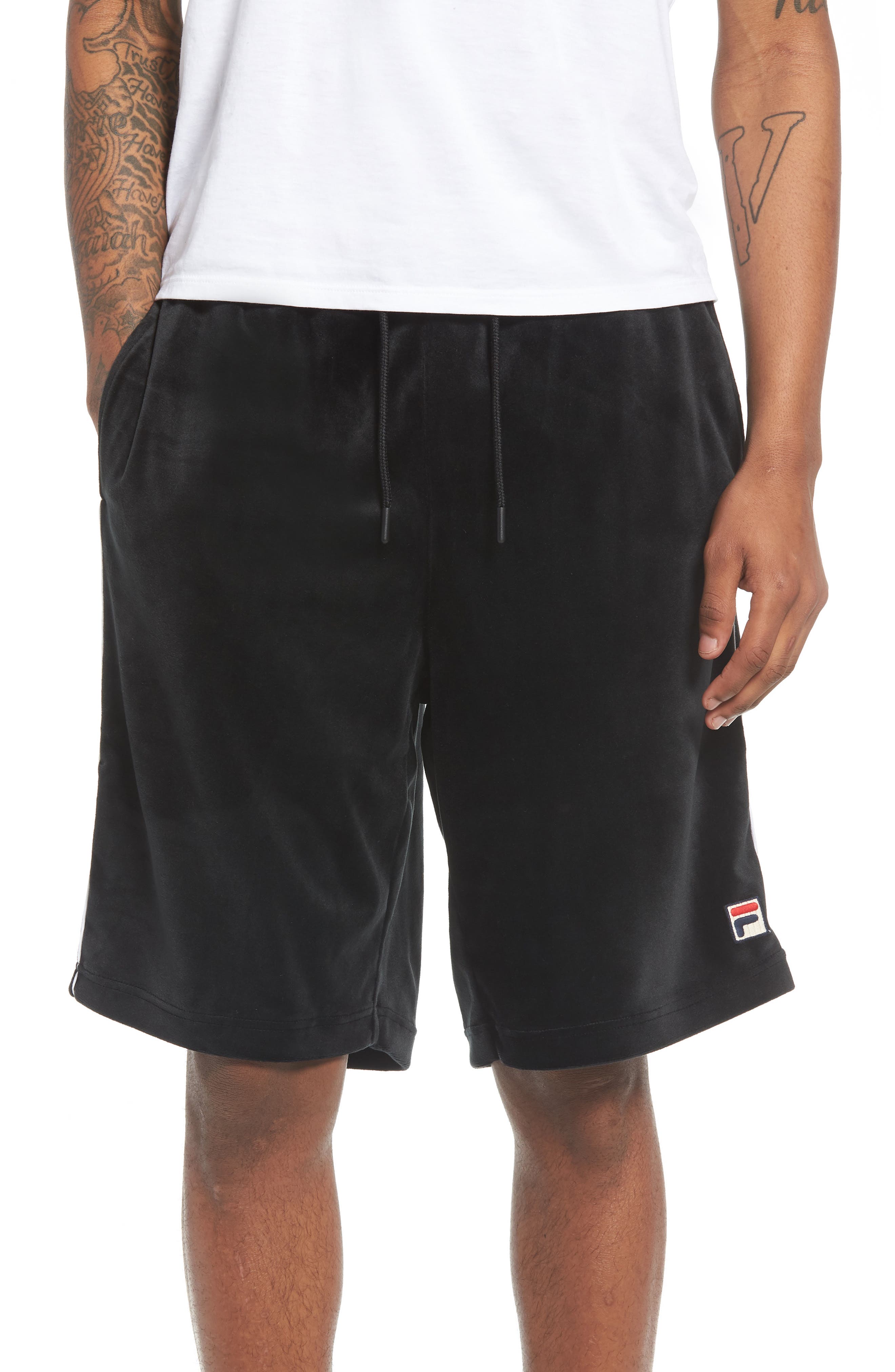 fila velour shorts