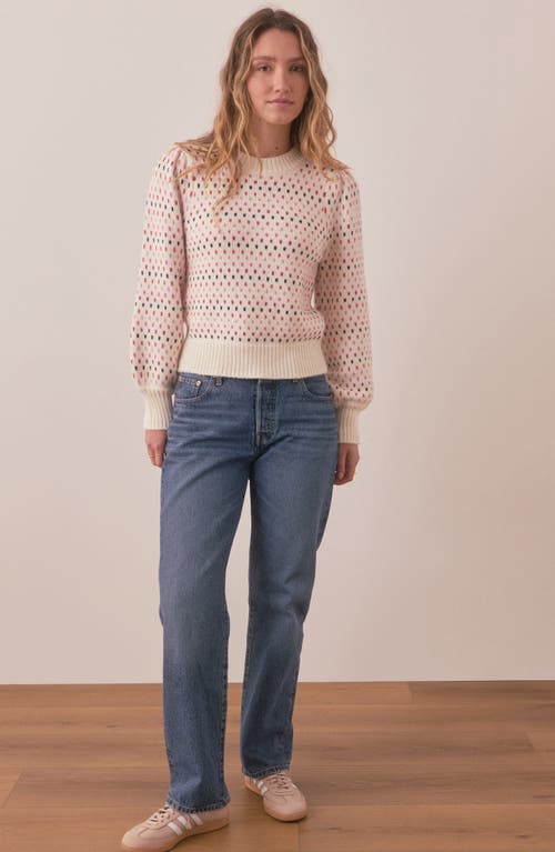 Shop Marine Layer Alma Puff Sleeve Sweater In Warm Multi