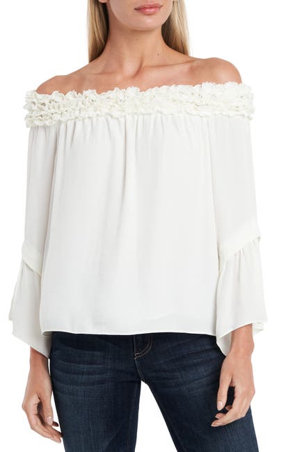 Image of Vince Camuto Bell Sleeve Off-the-Shoulder Blouse