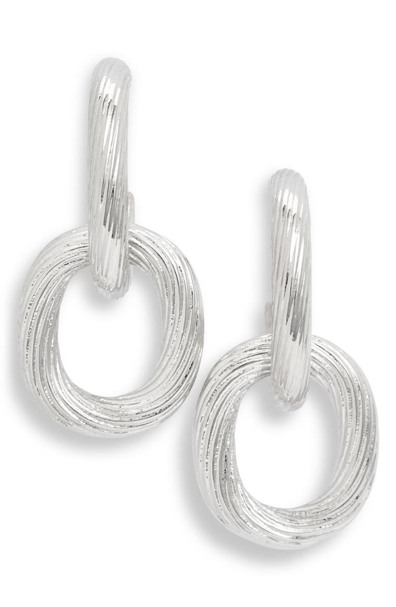KENDRA SCOTT Liza Drop Earrings, Main, color, RHOD METAL