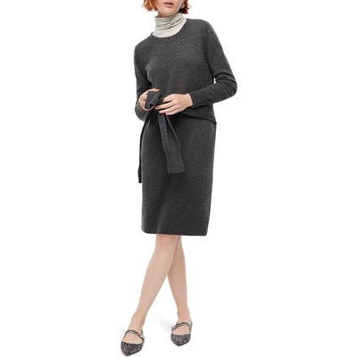 J.crew Everyday Long Sleeve Cashmere Crewneck Dress, Grey