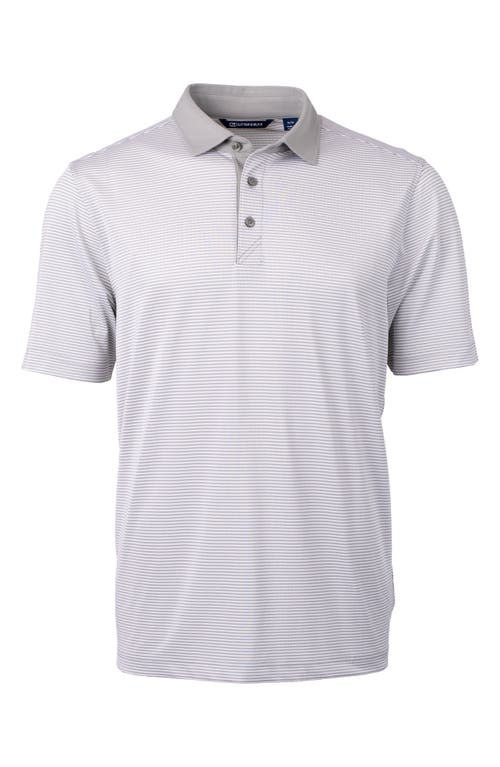 Cutter & Buck Microstripe Performance Recycled Polyester Blend Golf Polo In Gray