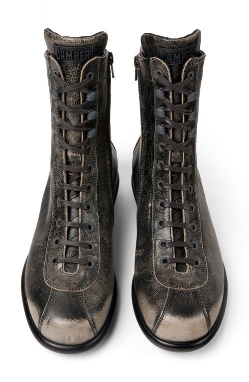 Camper Ariel Lace-up Leather Boots In Vintage Bronze