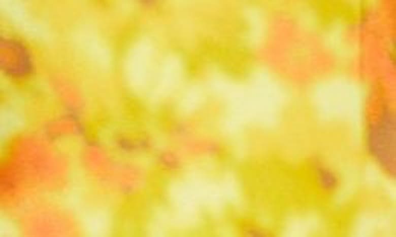 Shop Acne Studios Difella Blurred Flower Satin Midi Dress In Yellow