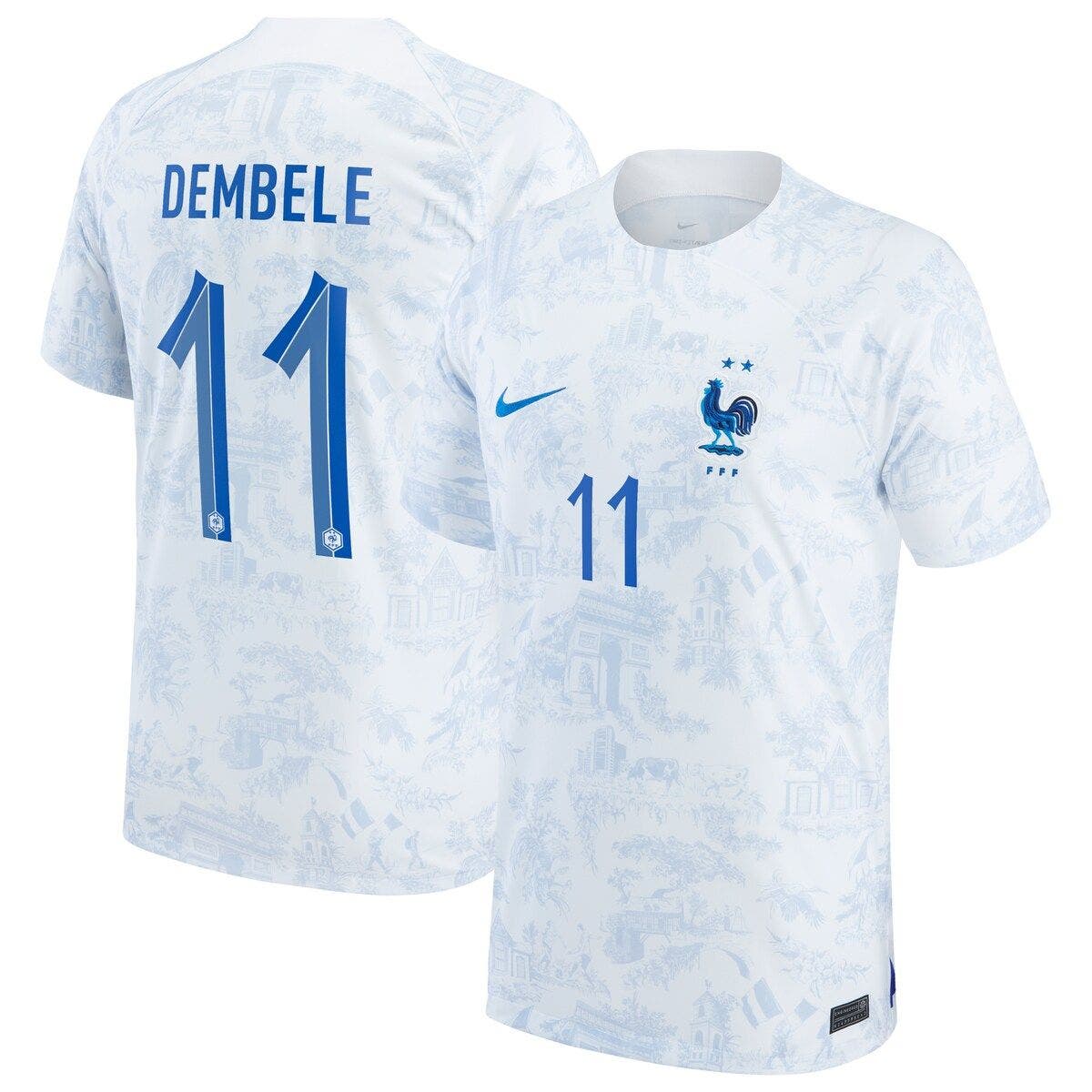 BENZEMA #19 France Away Authentic Jersey World Cup 2022