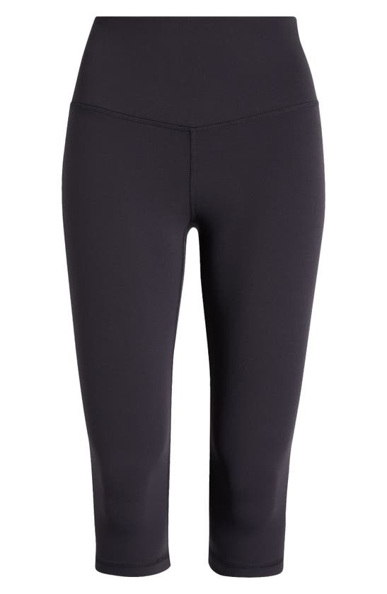 Shop Zella Studio Luxe High Waist Capri Leggings In Black