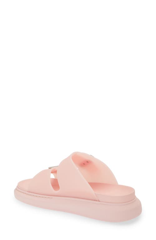 Shop Alexander Mcqueen Oversize Slide Sandal In Pink/silver