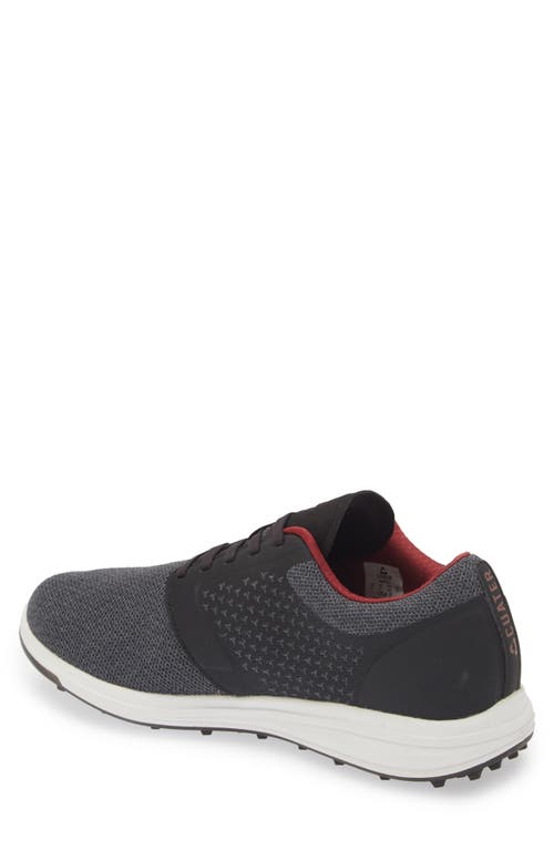Travismathew The Moneymaker Golf Sneaker In Black/ruby Wine