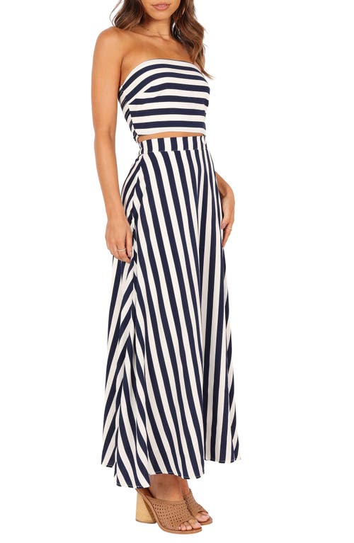 Petal And Pup Petal & Pup Elijah Stripe Tube Top & Maxi Skirt Set In White