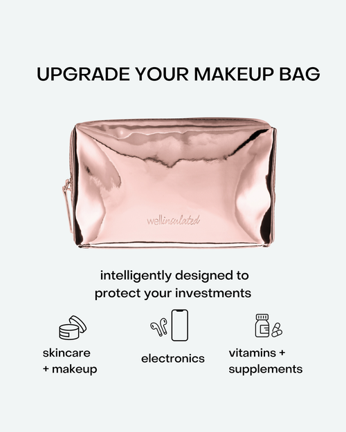 Shop Wellinsulated Performance Beauty Bag In Rose Gold