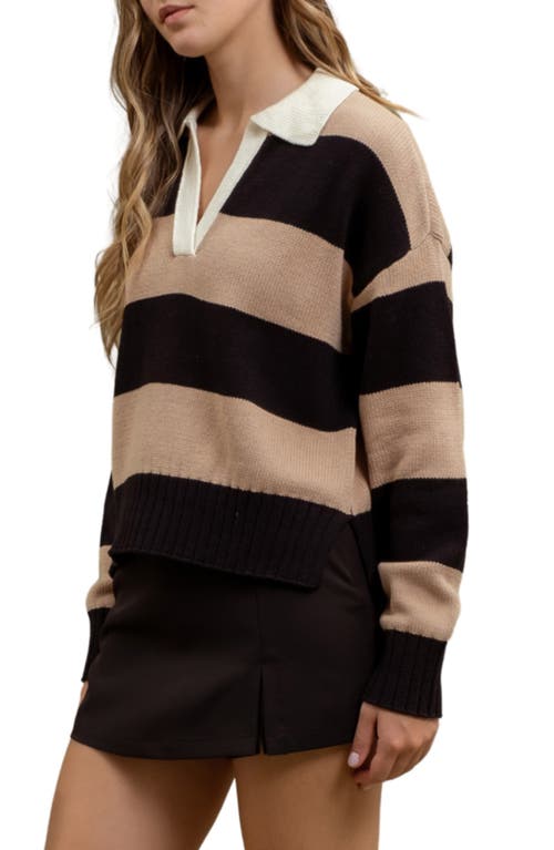 BLU PEPPER BLU PEPPER STRIPE POLO SWEATER