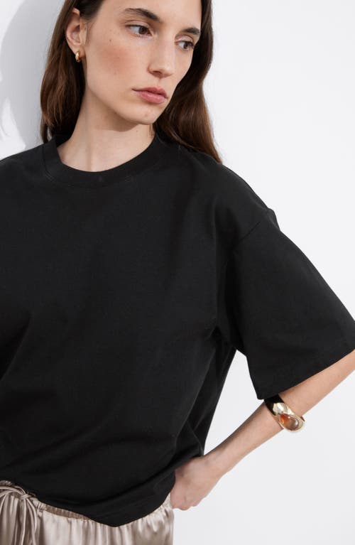 Shop & Other Stories Boxy Cotton T-shirt In Black Dark