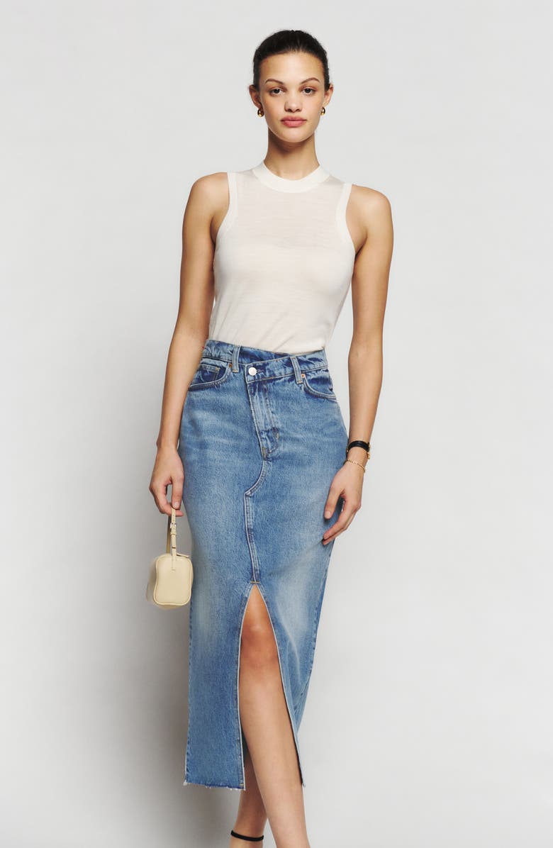 Reformation Nila Asymmetric Denim Skirt Nordstrom