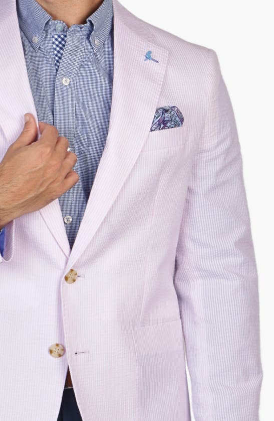 Shop Tailorbyrd Stripe Seersucker Sport Coat In Blush Pink