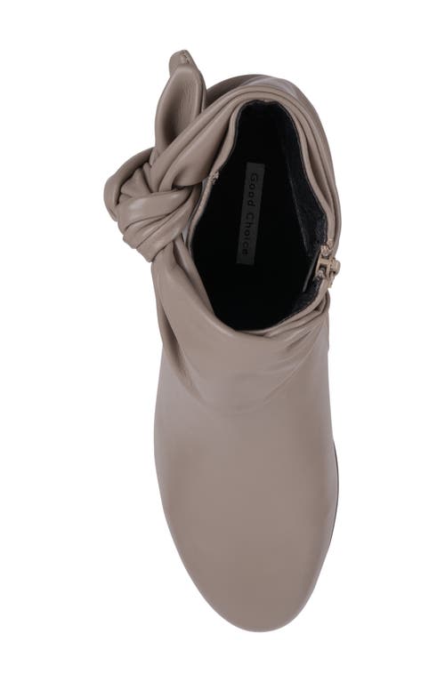 Good Choice New York Lavan Wedge Knot Bootie In Taupe