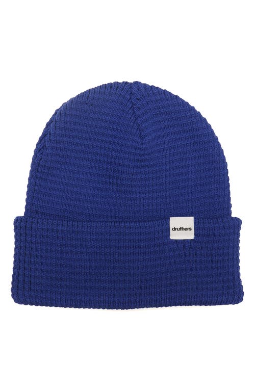 Druthers Organic Cotton Waffle Knit Beanie in Blue
