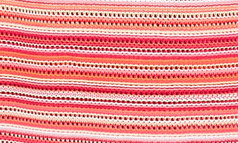 Shop London Times Stripe Halter Neck Knit Midi Dress In Pink Multi