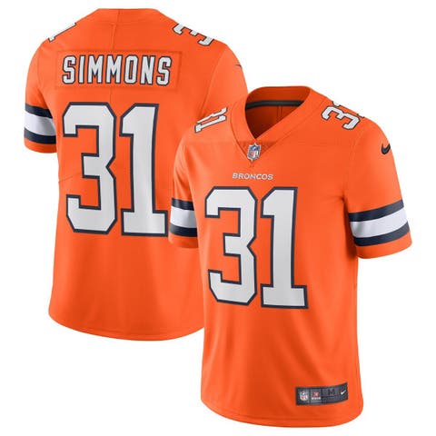 Youth Nike Justin Simmons Orange Denver Broncos Game Jersey