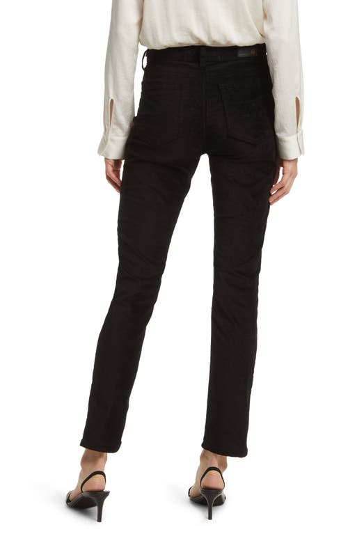 Shop Ag Mari High Waist Slim Ankle Straight Leg Jeans In Super Black