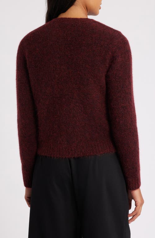 Shop Eileen Fisher Mohair & Wool Blend Crewneck Cardigan In Redwood