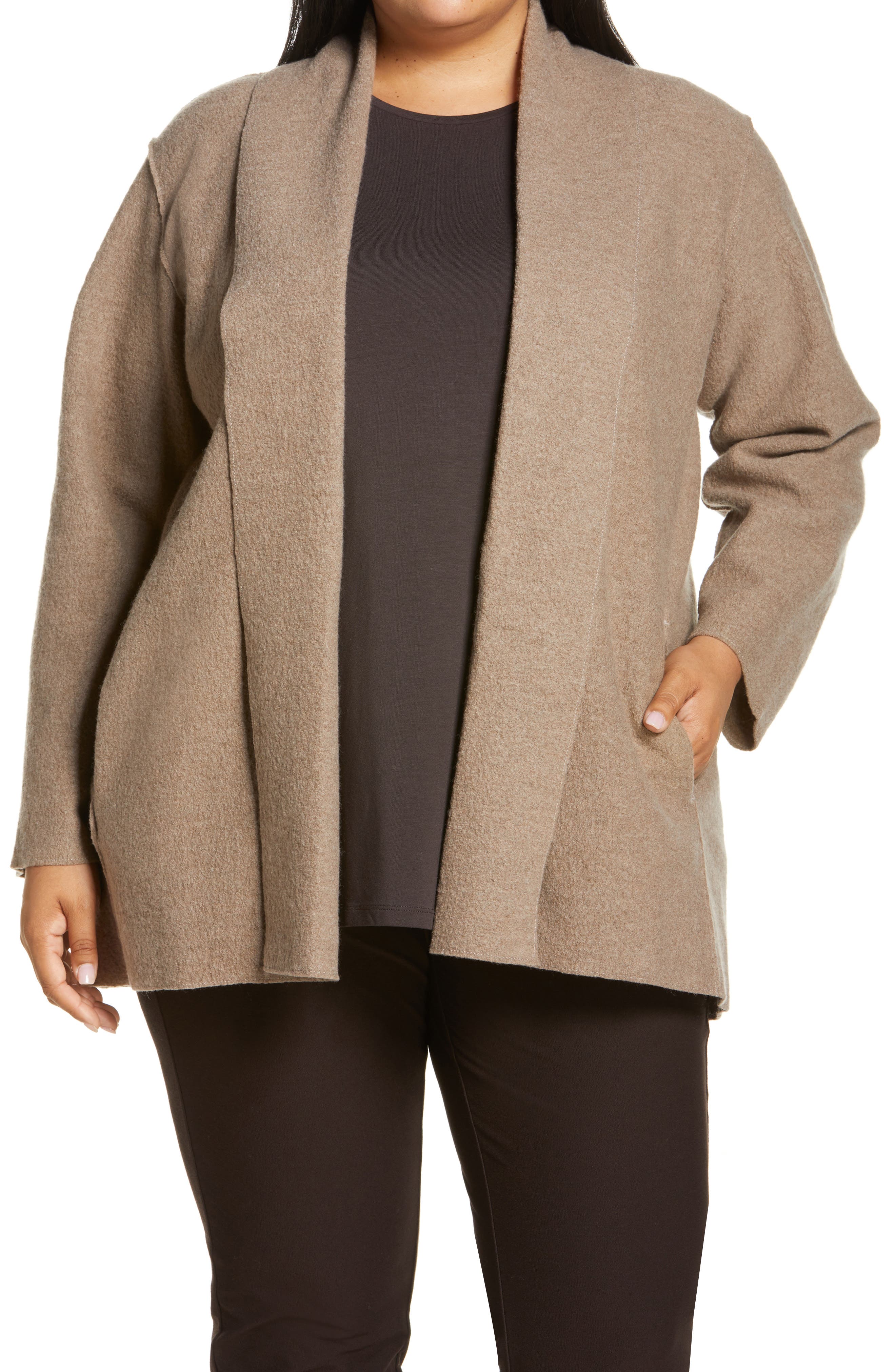 women's plus size boiled wool coats