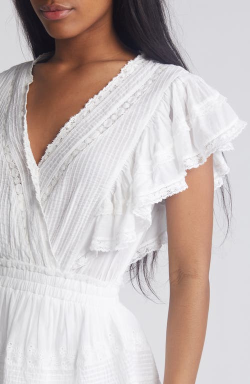LOVESHACKFANCY LOVESHACKFANCY GWEN RUFFLE COTTON EYELET MINIDRESS