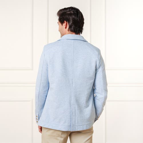 Hope & Henry French Terry Blazer In Light Blue Heather Herringbone