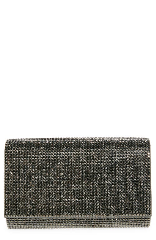 Shop Judith Leiber Couture Fizzy Beaded Clutch In Ebonized Hematite Grey