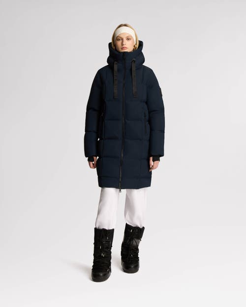 Alpenhaus Cluze Mid-length Puffer With Square Quilting In Midnight