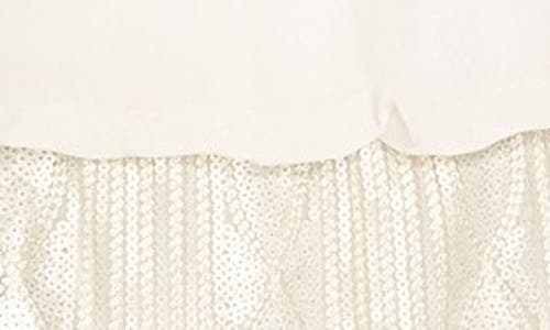 Aidan Mattox Aidan By  Chiffon & Beaded Mesh Blouson Dress In Champagne