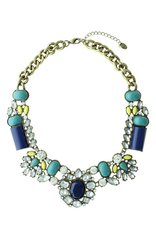 Olivia Welles Catherine Collar Necklace In Antique Gold / Blue Multi