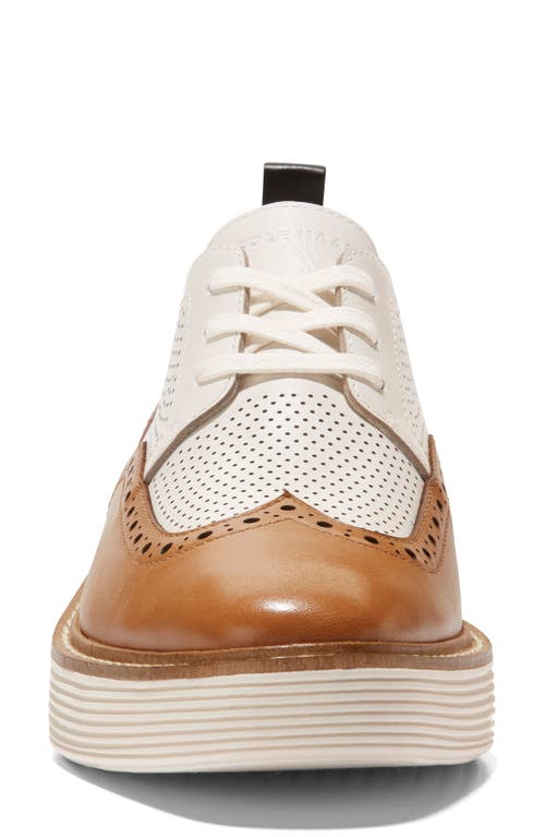 Shop Cole Haan Øriginalgrand Platform Wingtip Derby In Pecan/ivor