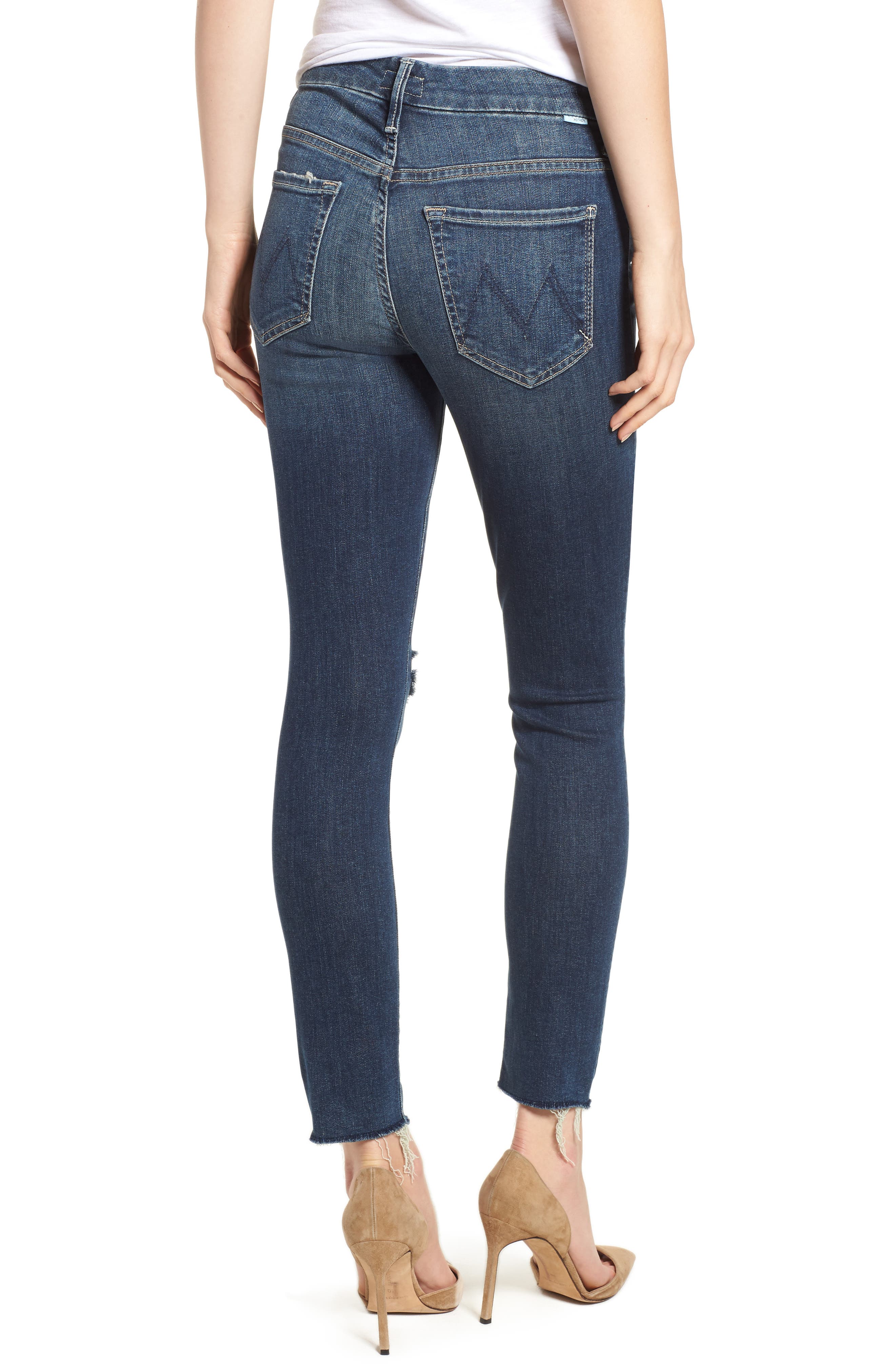 MOTHER | The Looker High Waist Frayed Ankle Skinny Jeans | Nordstrom Rack