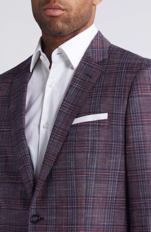 Shop Hugo Boss Boss Hutson Plaid Wool Blend Sport Coat In Dark Red