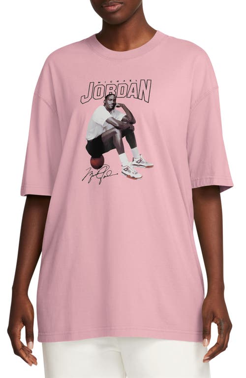 MJ Oversize Graphic T-Shirt in Pink Glaze