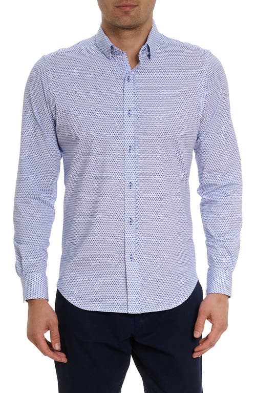 Robert Graham Brexton Knit Button-Up Shirt Blue at Nordstrom,