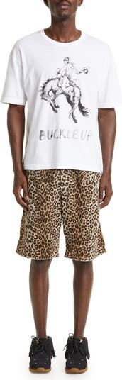 Coronel Leopard Print Cotton Blend Shorts