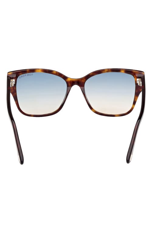 Shop Tom Ford Elsa 55mm Butterfly Sunglasses In Dark Havana/turquoise Sand